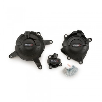 Kit capace protecție motor - Puig Engine Covers - Yamaha MT-125 / YZF-R3 2016-2019 (crash pad)