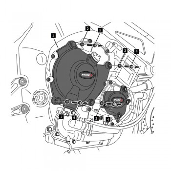Kit capace protecție motor - Puig Engine Covers - Yamaha MT-10 2016-2021 (crash pad)