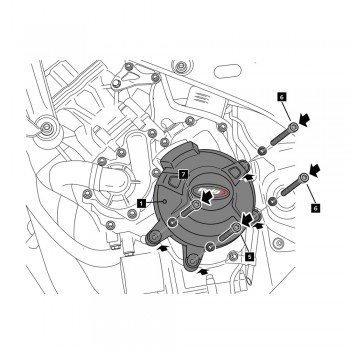 Kit capace protecție motor - Puig Engine Covers - Yamaha MT-09 / XSR 900 2021-2023 (crash pad)