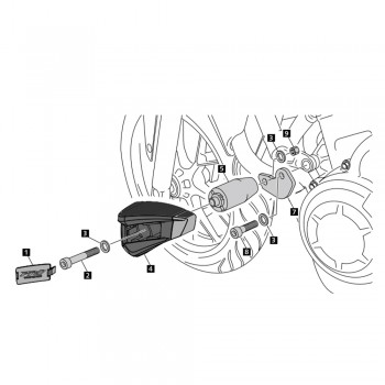 Kit protecții motor Puig Pro 2.0 - Honda CB 500F / CB 500X / NX 500 / CB 500 Hornet  (crash pad)