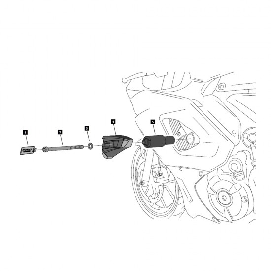 Kit protecții motor Puig Pro 2.0 - Yamaha R1 2015-2024 (crash pad)