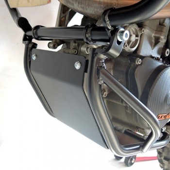 Kit protecții motor RDmoto - KTM 690 Enduro R 2008-2018 - Negru (crash bar inferior + scut de protecție)