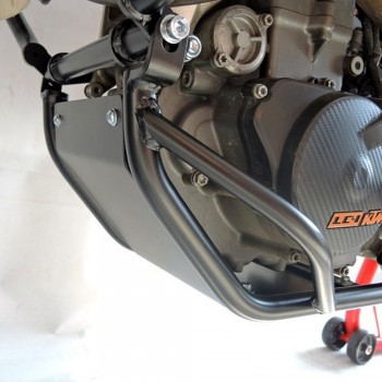Kit protecții motor RDmoto - KTM 690 Enduro R 2008-2018 - Negru (crash bar inferior + scut de protecție)