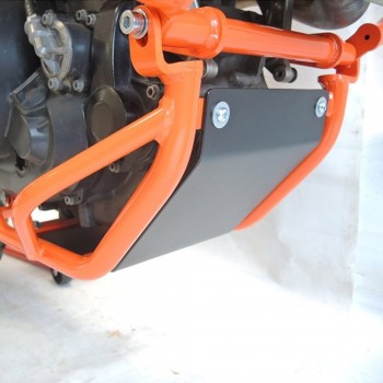 Kit protecții motor RDmoto - KTM 690 Enduro R 2008-2018 - Orange (crash bar inferior + scut de protecție)