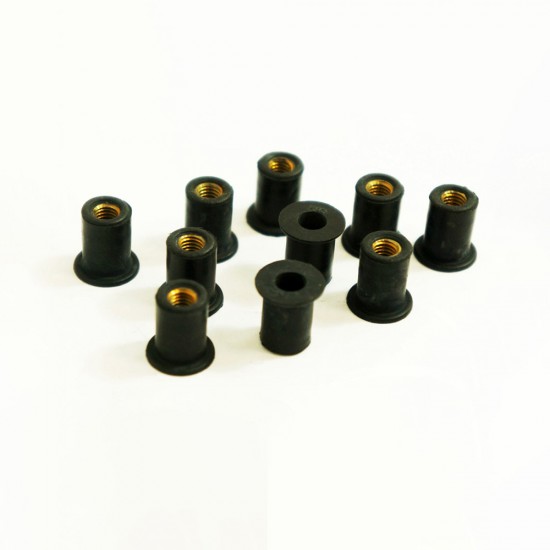 JMP - Set piulițe de cauciuc cu bucșă de alamă M5 x 0.8mm (10 bucăți) JMP - Set piulițe de cauciuc cu bucșă de alamă M5 x 0.8mm (10 bucăți)
