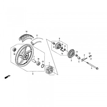 Set tampoane amortizare roată spate - OE - Honda CB 125F / CBF 150 / CBF 150M / CBF 150SH / CBR 125R / CGX 125SH / GLH 125SH / GLR 125