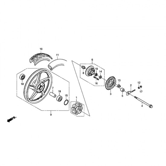 Set tampoane amortizare roată spate - OE - Honda CB 125F / CBF 150 / CBF 150M / CBF 150SH / CBR 125R / CGX 125SH / GLH 125SH / GLR 125 Set tampoane amortizare roată spate - OE - Honda CB 125F / CBF 150 / CBF 150M / CBF 150SH / CBR 125R / CGX 125SH / GLH 125SH / GLR 125