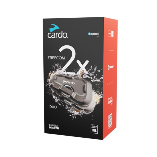 Sistem de comunicare Cardo Freecom 2X DUO - Kit intercom moto (două bucăți)