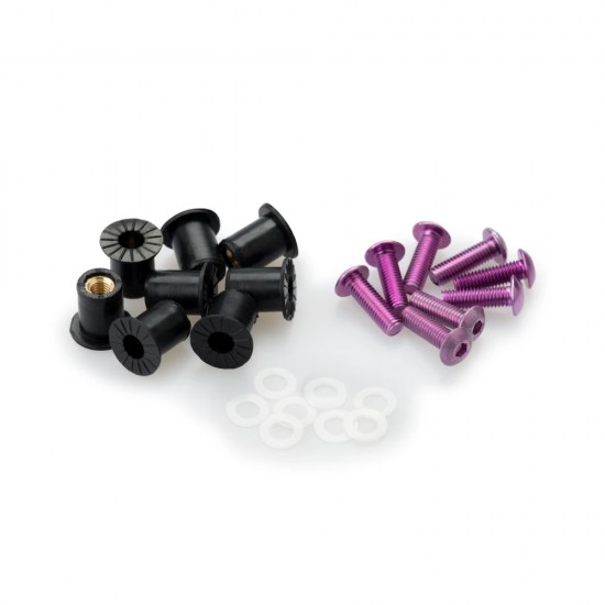 Puig - Set 6 șuruburi M5 colorate - pentru parbriz moto