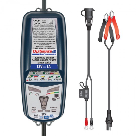 Tester/redresor OPTIMATE 4 Dual Program (MAX 0.8AH) TM-340
