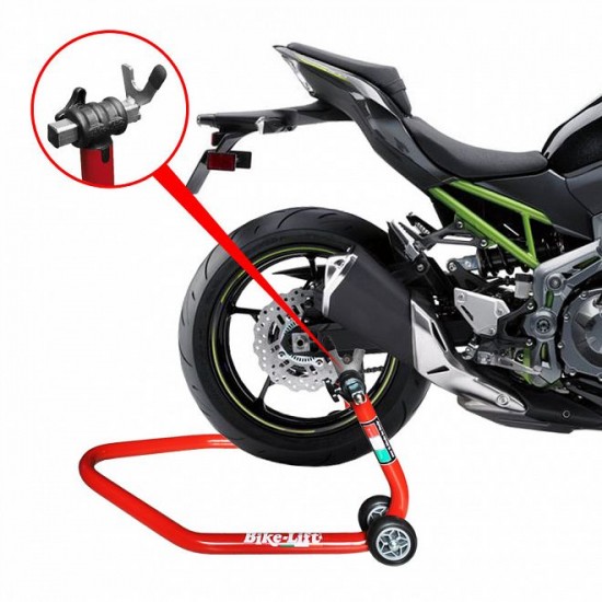 Stander moto spate Bike-Lift RS17 cu furci, roșu