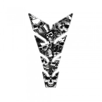Tankpad protecție rezervor - Puig OneDesign - Skull Party Black & White
