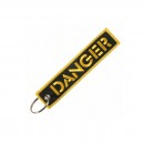 Breloc moto textil "DANGER" brodat