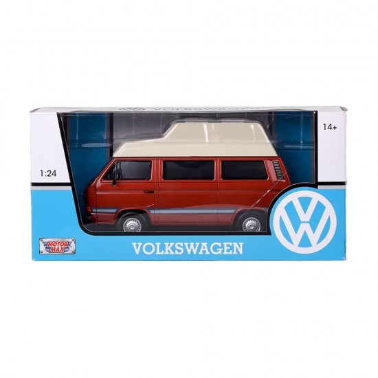 Machetă auto Motormax [1:24] - VW Volkswagen T3 Camper 1983 - Brown/White
