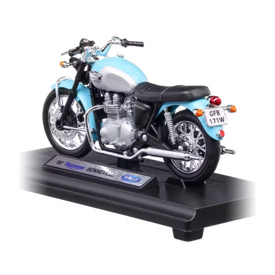 Machetă moto Welly [1:18] - Triumph 2002 Bonneville - Blue