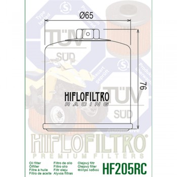 HIFLO - Filtru ulei Racing HF205RC HIFLO - Filtru ulei Racing HF205RC