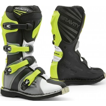Cizme moto Enduro copii - Forma Gravity Grey White Yellow Fluo
