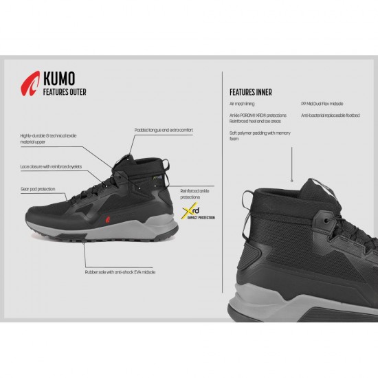 Ghete moto stradă - Forma Kumo Black