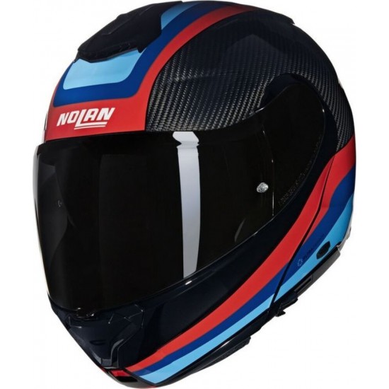 Cască moto Flip-up - Nolan X-1005 Ultra Carbon Gran Tour 348 Black Red Blue 2025