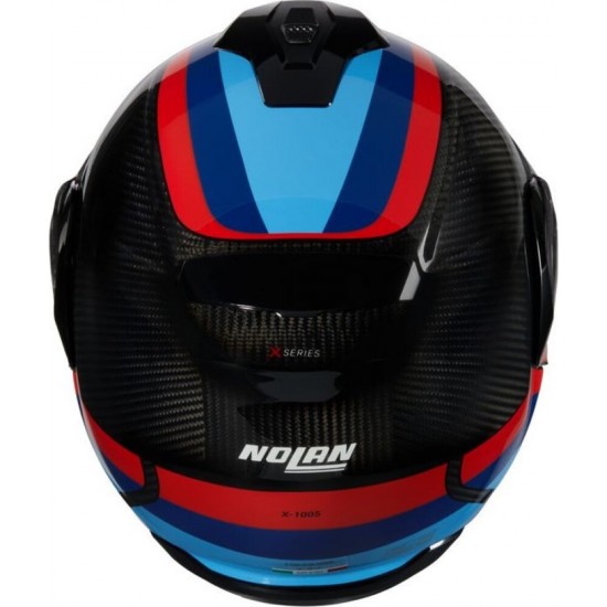 Cască moto Flip-up - Nolan X-1005 Ultra Carbon Gran Tour 348 Black Red Blue 2025