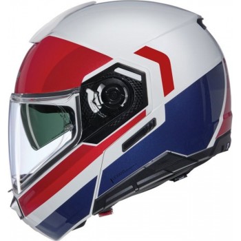 Cască moto Flip-up - Nolan N90-3 Roboto 345 White Red Blue Glossy 2025