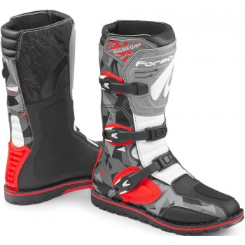 Cizme moto MX/Enduro - Forma Boulder Comp Camo/Red/White/Grey