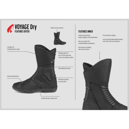 Cizme moto touring - Forma Voyage Dry Black