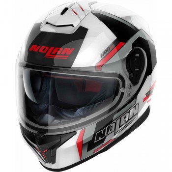 Cască moto Full-face - Nolan N80-8 Wanted N-Com Metal Wite Red Black Silver 24 Cască moto Full-face - Nolan N80-8 Wanted N-Com Metal Wite Red Black Silver 24
