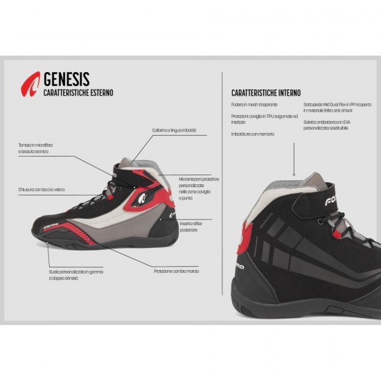 Ghete moto - Forma Genesis Black Red