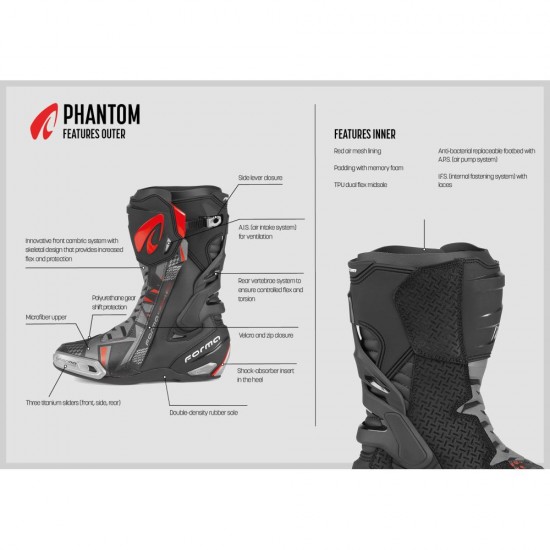 Cizme moto sport - Forma Phantom Black Cizme moto sport - Forma Phantom Black