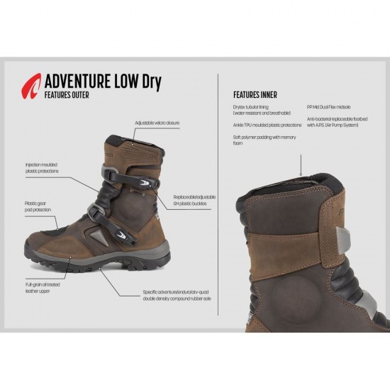 Cizme moto Adventure - Forma Low Waterproof Brown