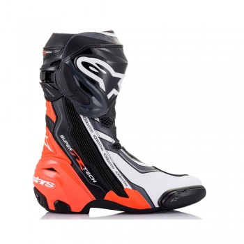 Cizme moto Alpinestars Supertech R - Black/Red Fluo/White/Grey Cizme moto Alpinestars Supertech R - Black/Red Fluo/White/Grey
