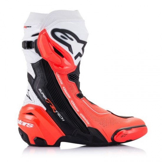 Cizme moto Alpinestars Supertech R - Vented - Black/Red/Fluorescent/White