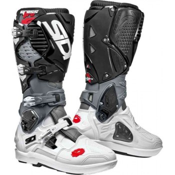 Cizme moto enduro - Sidi Crossfire 3 SRS White-Grey-Black Cizme moto enduro - Sidi Crossfire 3 SRS White-Grey-Black