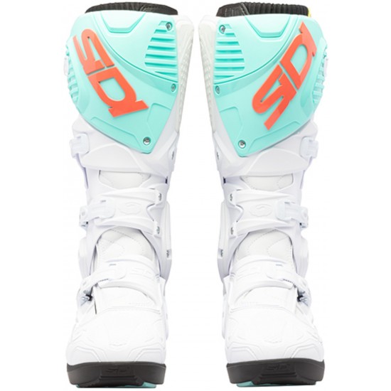 Cizme moto MX/Enduro - Sidi Crossfire 3 SRS White/Fluo Mint/Fluo Coral