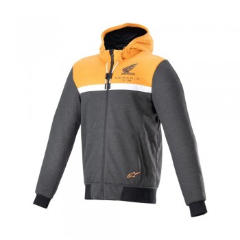 Hanorac moto cu protecții - Alpinestars Honda Chrome Street - Black/Melange/Orange Hanorac moto cu protecții - Alpinestars Honda Chrome Street - Black/Melange/Orange
