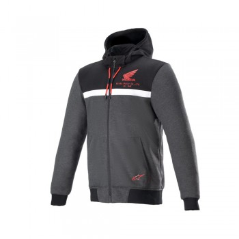 Hanorac moto cu protecții - Alpinestars Honda Chrome Street - Black/Melange/Red Hanorac moto cu protecții - Alpinestars Honda Chrome Street - Black/Melange/Red