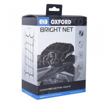 Plasă pentru bagaje moto - OXFORD Bright Net - Black/Reflective Plasă pentru bagaje moto - OXFORD Bright Net - Black/Reflective