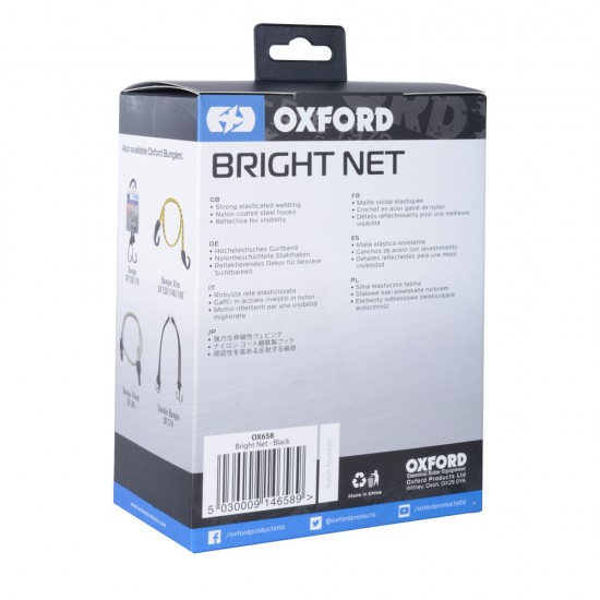 Plasă pentru bagaje moto - OXFORD Bright Net - Black/Reflective