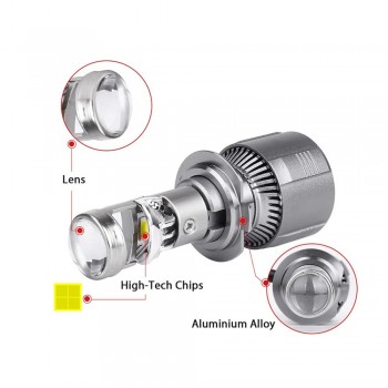 Bec moto LED cu lupă H11 - AES Bec moto LED cu lupă H11 - AES
