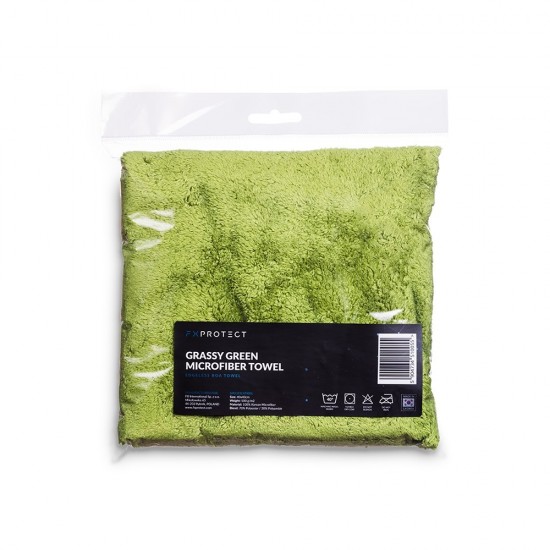 Microfibră - Fx Protect Grassy Green Edgeless Boa 500GSM towel - 40 x 40cm