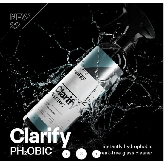 CarPro Clarify PH2OBIC Hydrophobic Glass Cleaner - Curatator hidrofob sticla 1 litru - ambalaj original