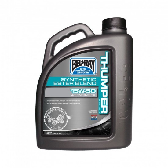 Ulei motor Bel-Ray THUMPER RACING SYNTHETIC ESTER BLEND 4T 15W50 - 4L Ulei motor Bel-Ray THUMPER RACING SYNTHETIC ESTER BLEND 4T 15W50 - 4L