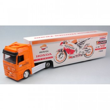 Machetă moto NEW RAY [1:43] - Mercedes ACTROS Honda REPSOL