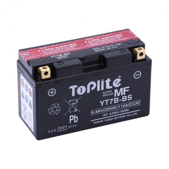TOPLITE - Baterie fără întreținere YT7B-BS / GT7B-4