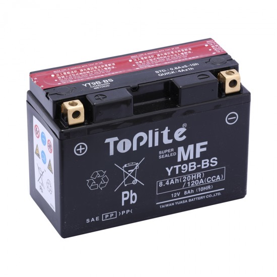 TOPLITE - Baterie fără întreținere YT9B-BS/YT9B-4