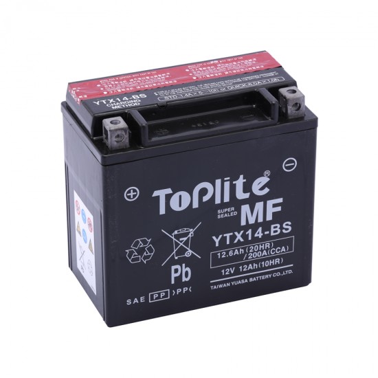 TOPLITE - Baterie fără întreținere YTX14-BS
