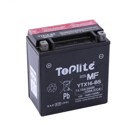 TOPLITE - Baterie fără întreținere YTX16-BS