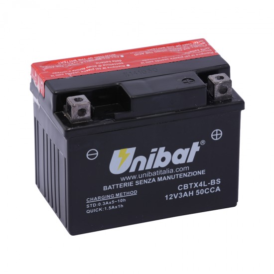 UNIBAT - Baterie fără întreținere CBTX4L-BS (YTX4L-BS) UNIBAT - Baterie fără întreținere CBTX4L-BS (YTX4L-BS)
