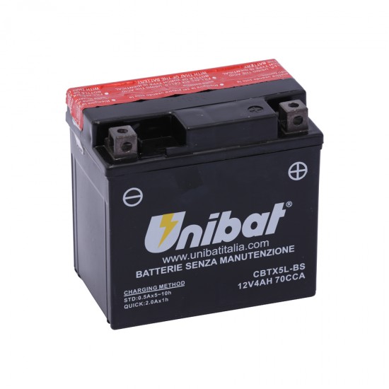 UNIBAT - Baterie fără întreținere CBTX5L-BS (YTX5L-BS) UNIBAT - Baterie fără întreținere CBTX5L-BS (YTX5L-BS)